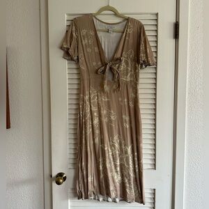 YIREH Beige Floral Dress